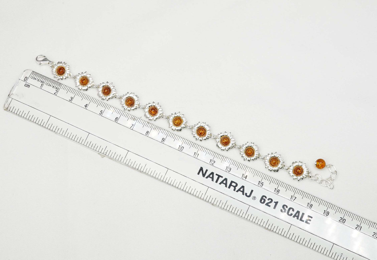 925 Solid Sterling Natural Baltic Amber Bracelet - 8.5 Inches