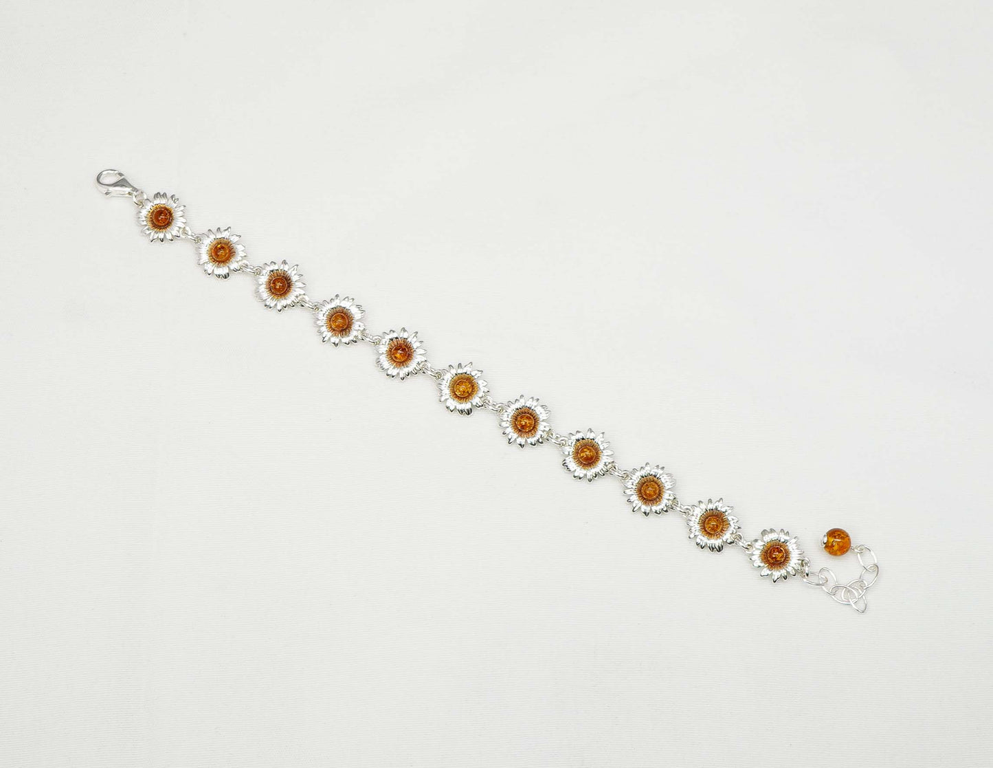 925 Solid Sterling Natural Baltic Amber Bracelet - 8.5 Inches