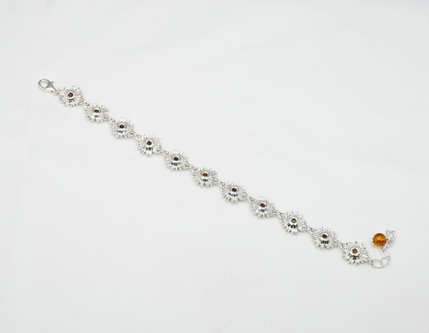 925 Solid Sterling Natural Baltic Amber Bracelet - 8.5 Inches