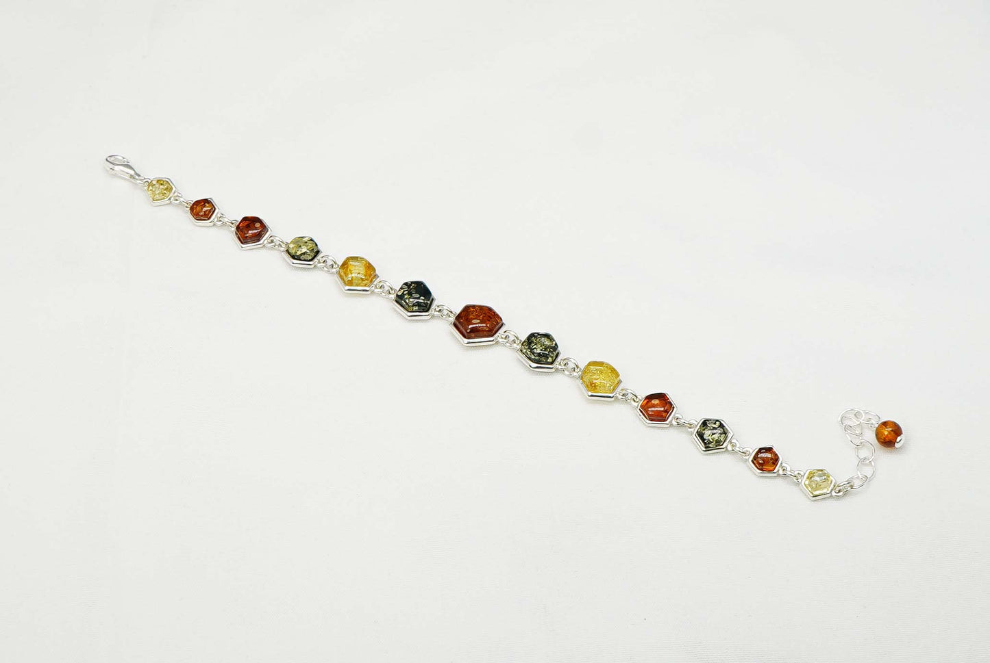 925 Solid Sterling Natural Baltic Amber Bracelet - 9 Inches