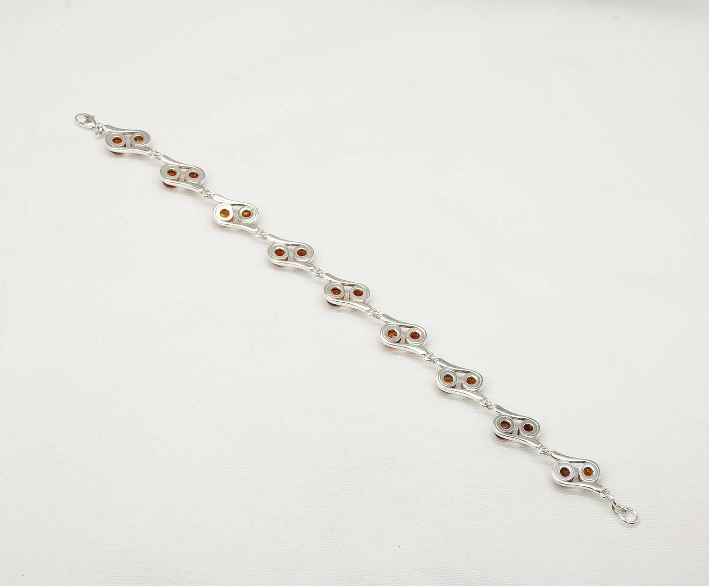 925 Solid Sterling Natural Baltic Amber Bracelet - 7.8 Inches