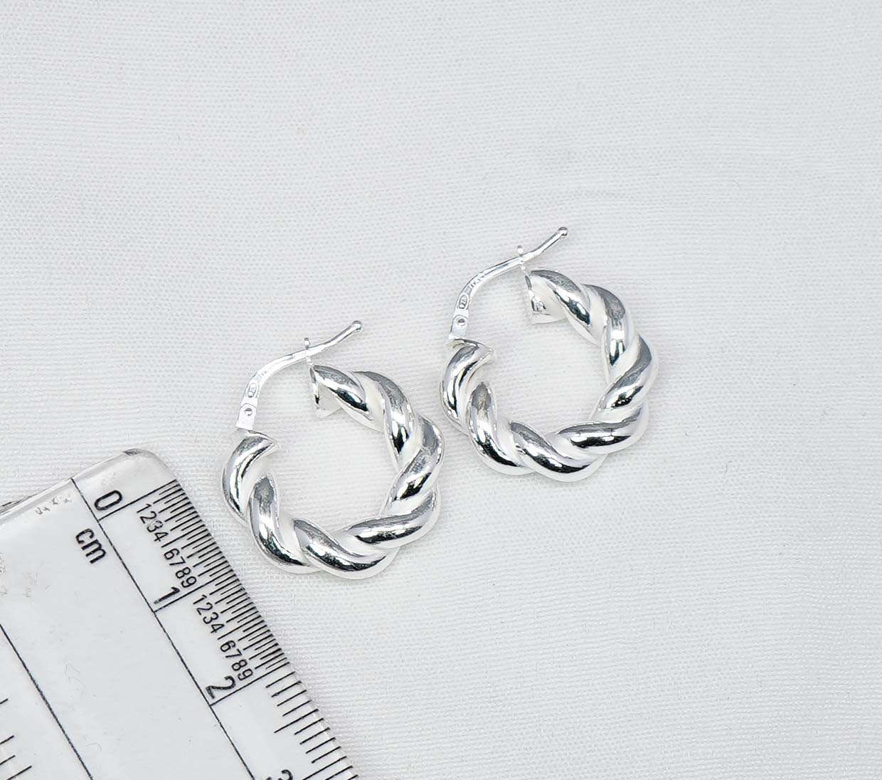 925 Solid Sterling Silver Plain Hoop Earring-1 Inch