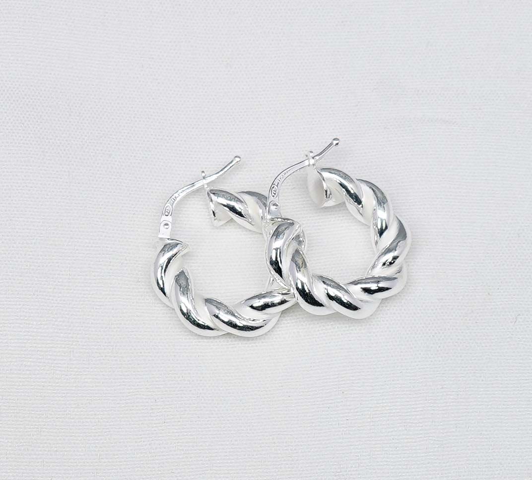 925 Solid Sterling Silver Plain Hoop Earring-1 Inch
