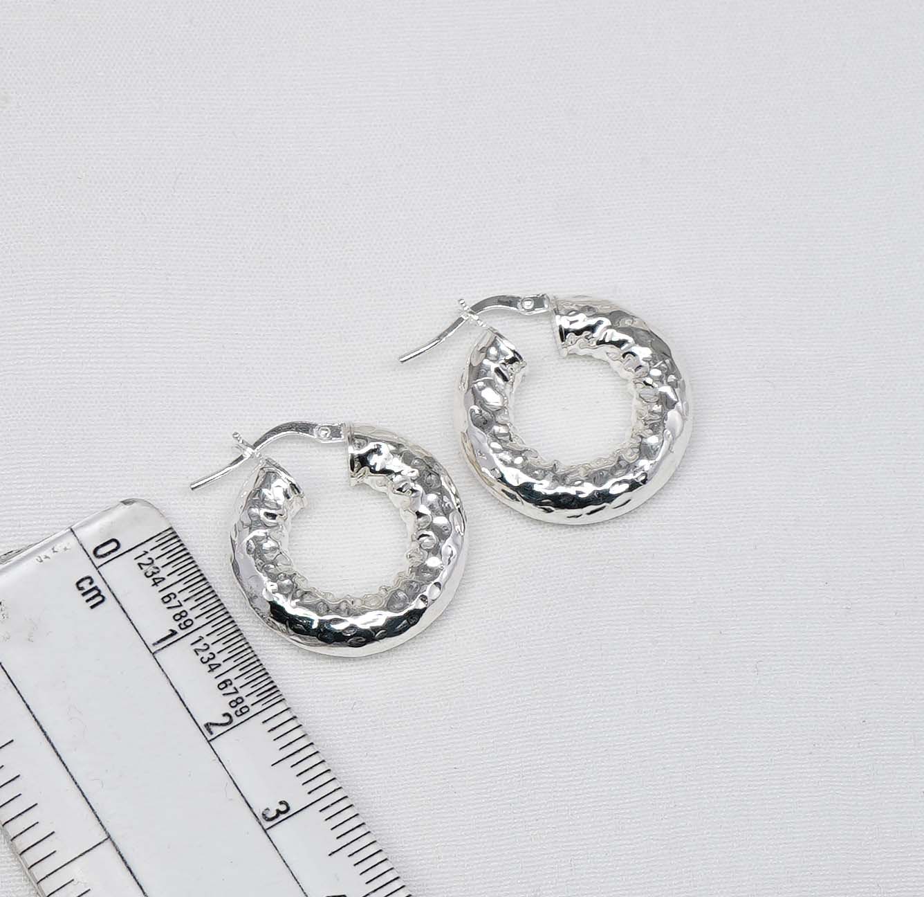 925 Solid Sterling Silver Plain Hoop Earring-1 Inch