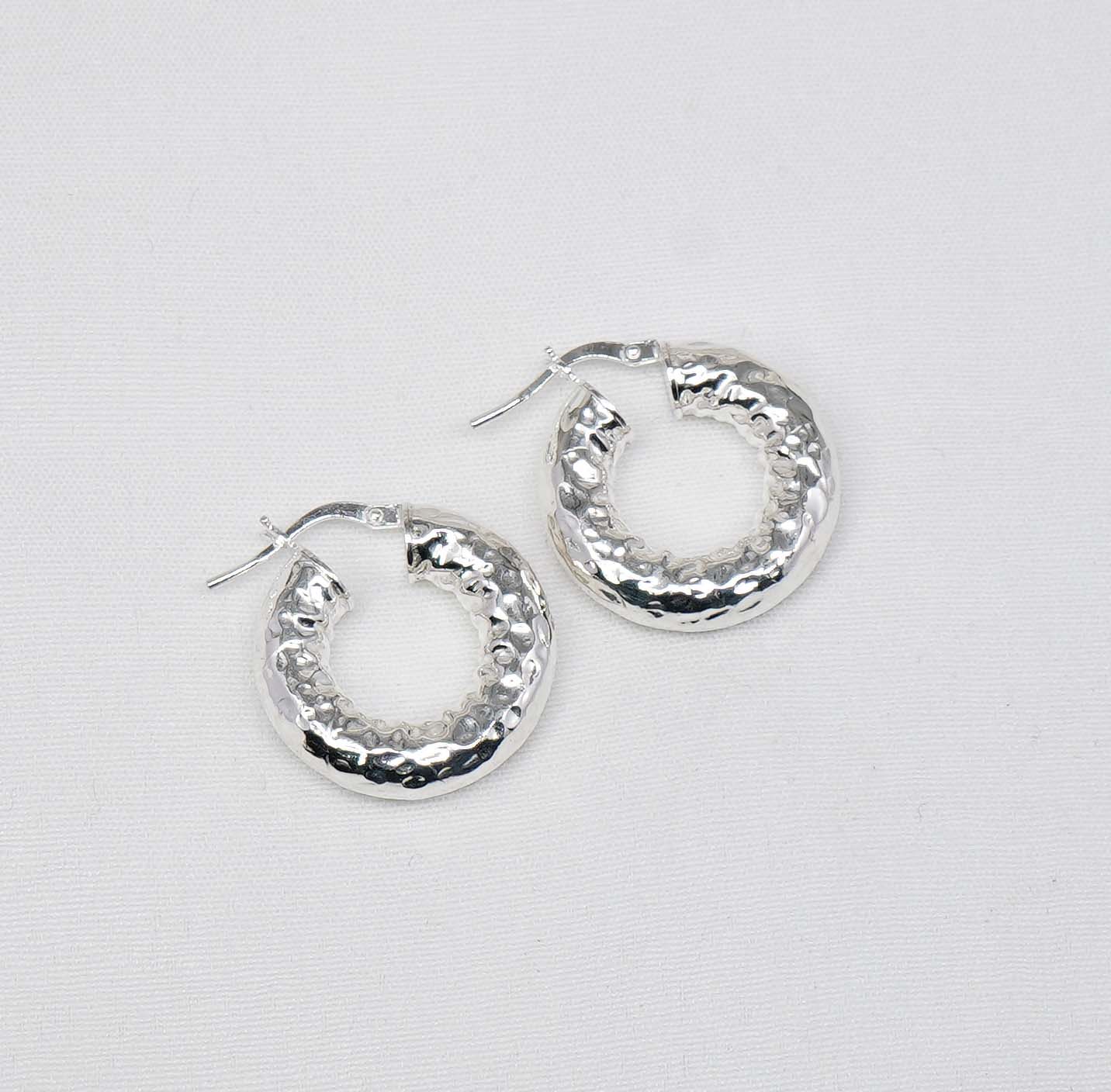 925 Solid Sterling Silver Plain Hoop Earring-1 Inch