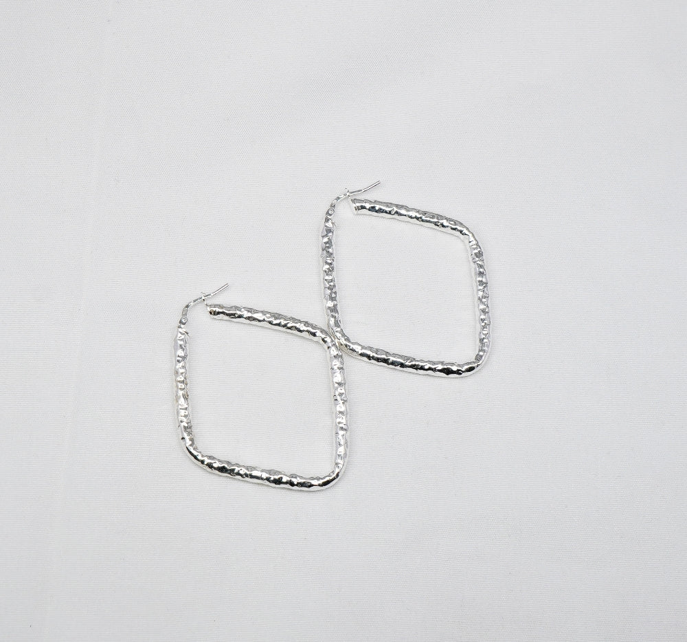 925 Solid Sterling Silver Plain Hoop Earring-2.2 Inch
