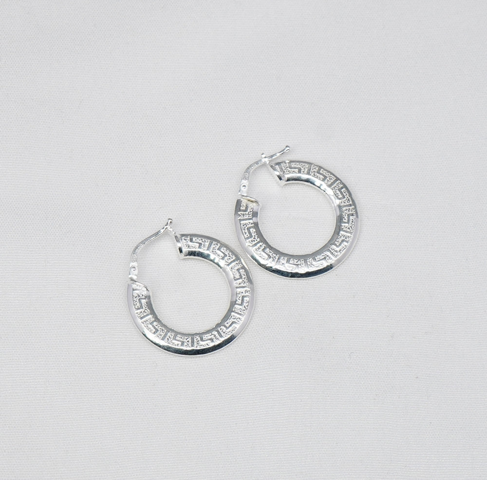 925 Solid Sterling Silver Plain Hoop Earring-1 Inch