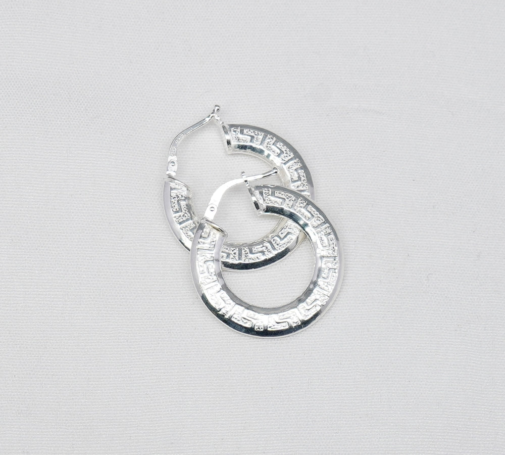 925 Solid Sterling Silver Plain Hoop Earring-1 Inch
