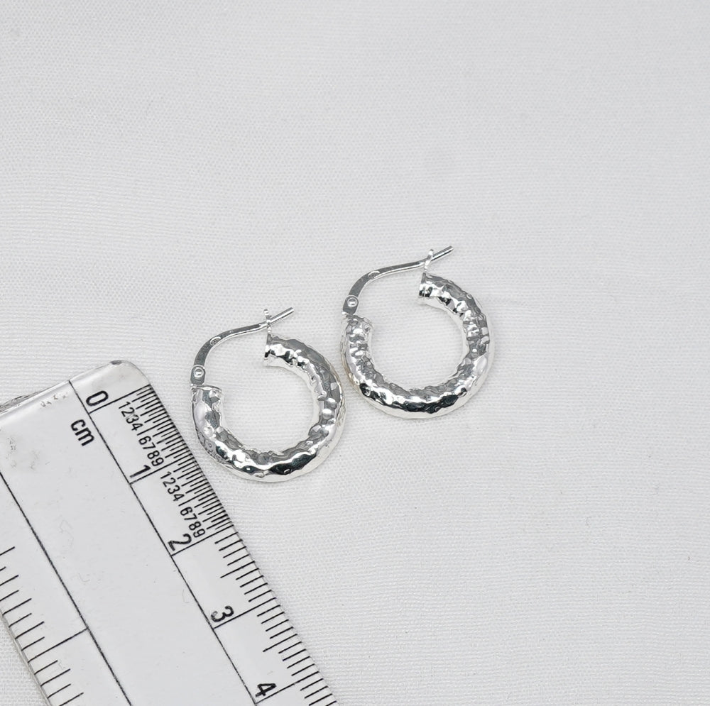 925 Solid Sterling Silver Plain Hoop Earring-1 Inch