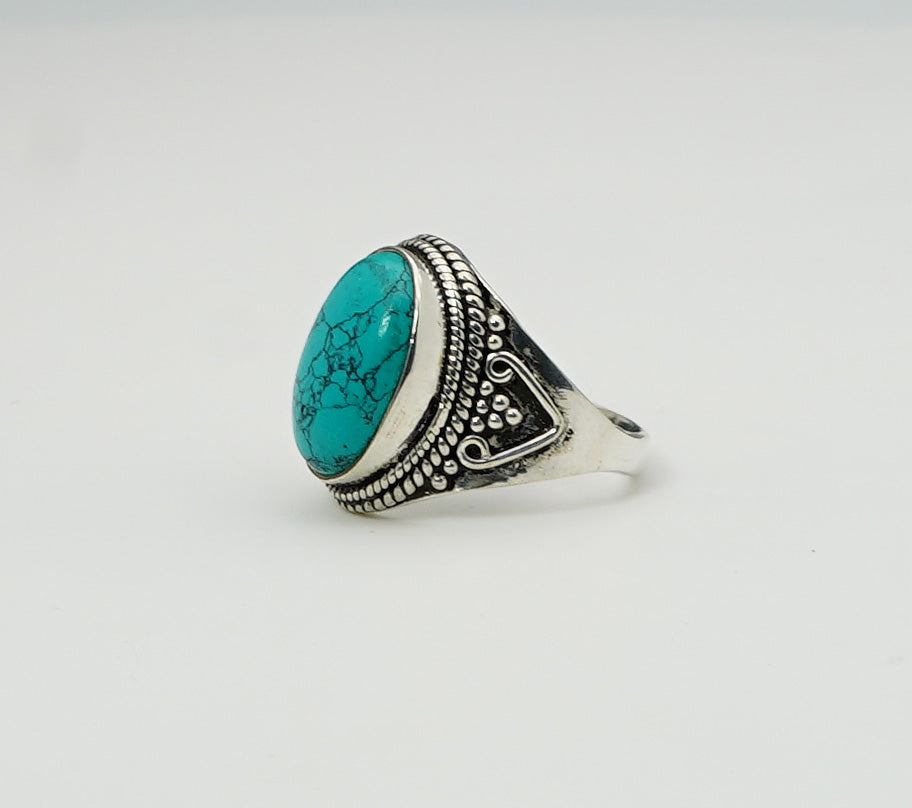 925 Solid Sterling Silver Natural Gemstone Designer Big Ring