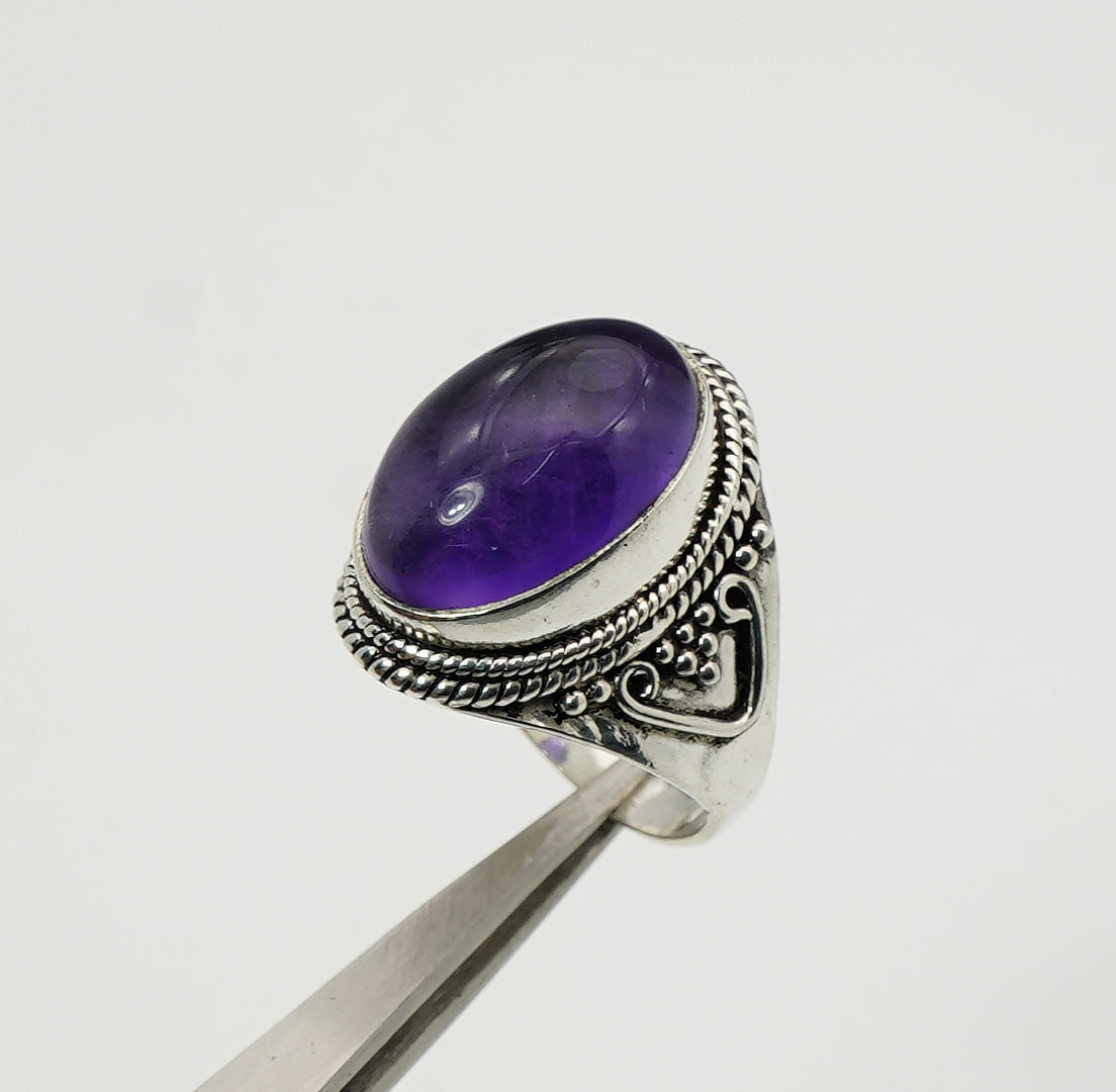 925 Solid Sterling Silver Natural Gemstone Designer Big Ring