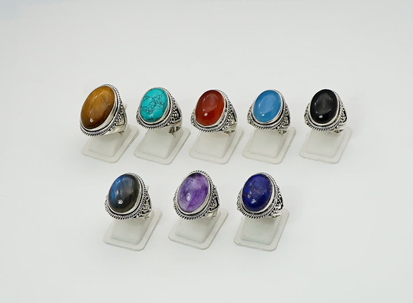 925 Solid Sterling Silver Natural Gemstone Designer Big Ring