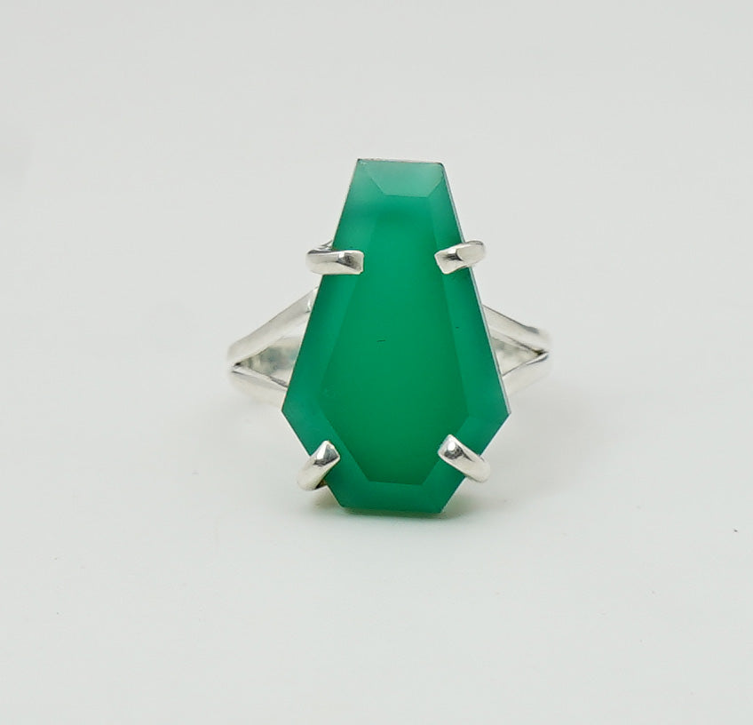 925 Sterling Silver Coffin Natural Gemstone Designer Boho Ring