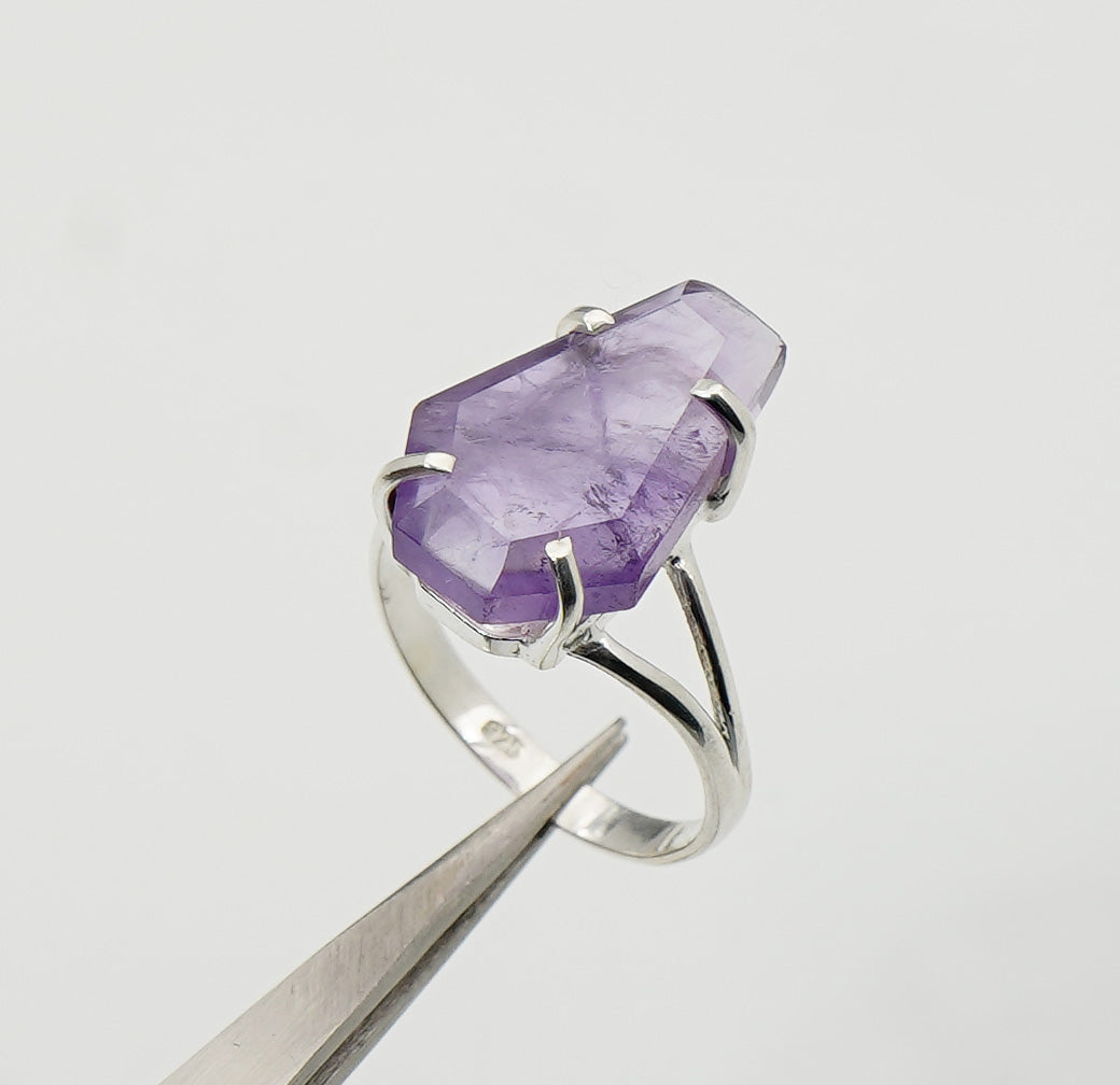 925 Sterling Silver Coffin Natural Gemstone Designer Boho Ring