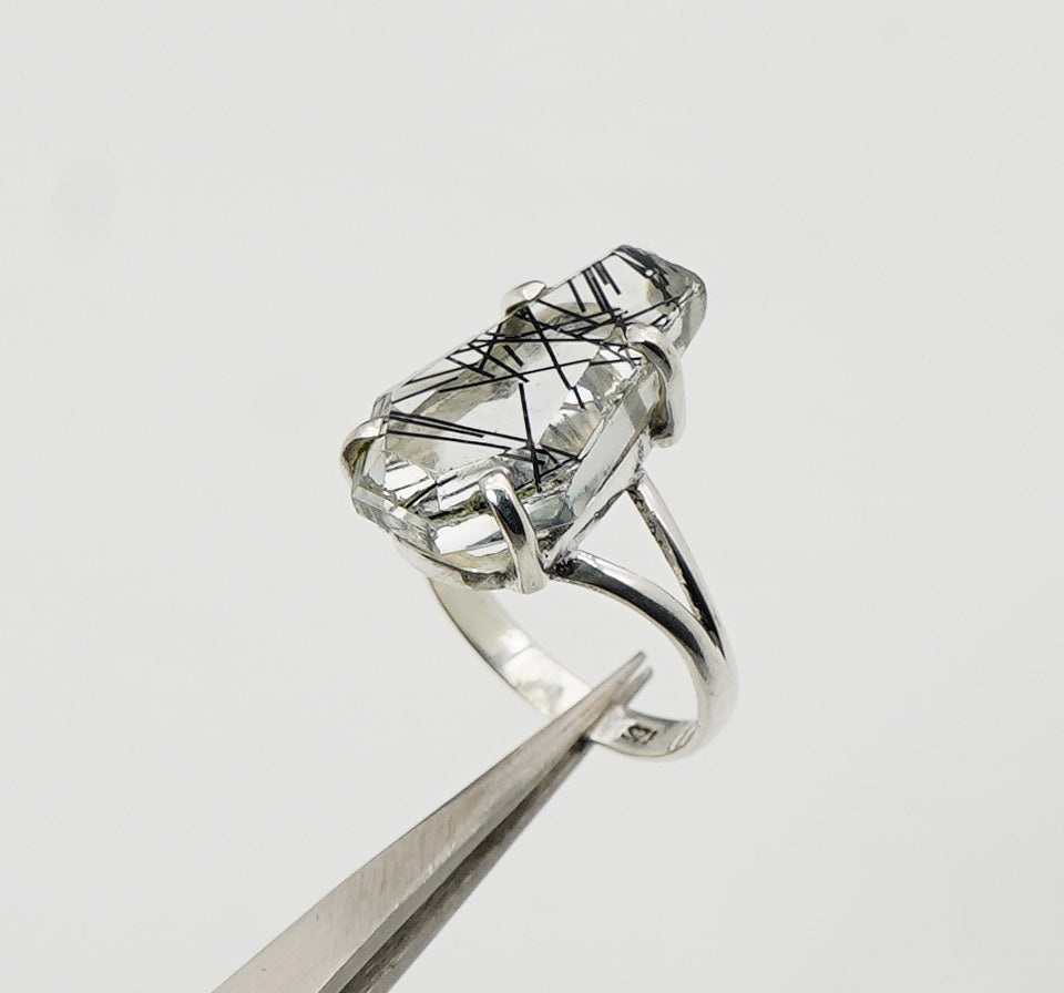 925 Sterling Silver Coffin Natural Gemstone Designer Boho Ring