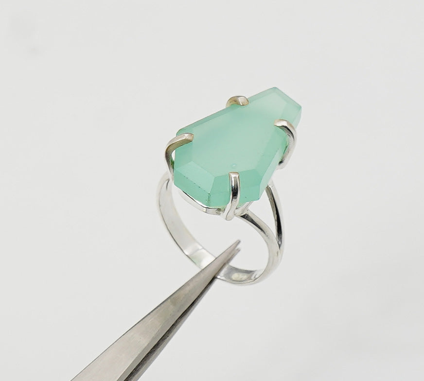 925 Sterling Silver Coffin Natural Gemstone Designer Boho Ring
