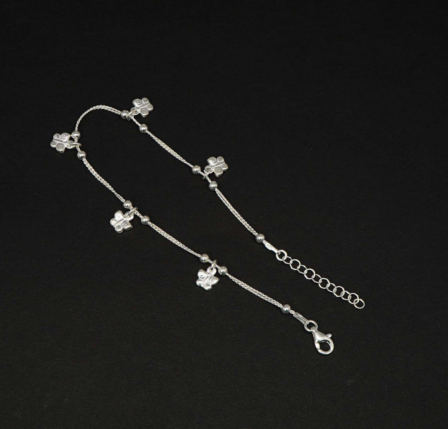 925 Solid Sterling Plain Butterfly Style Bracelet - 9.2 Inches
