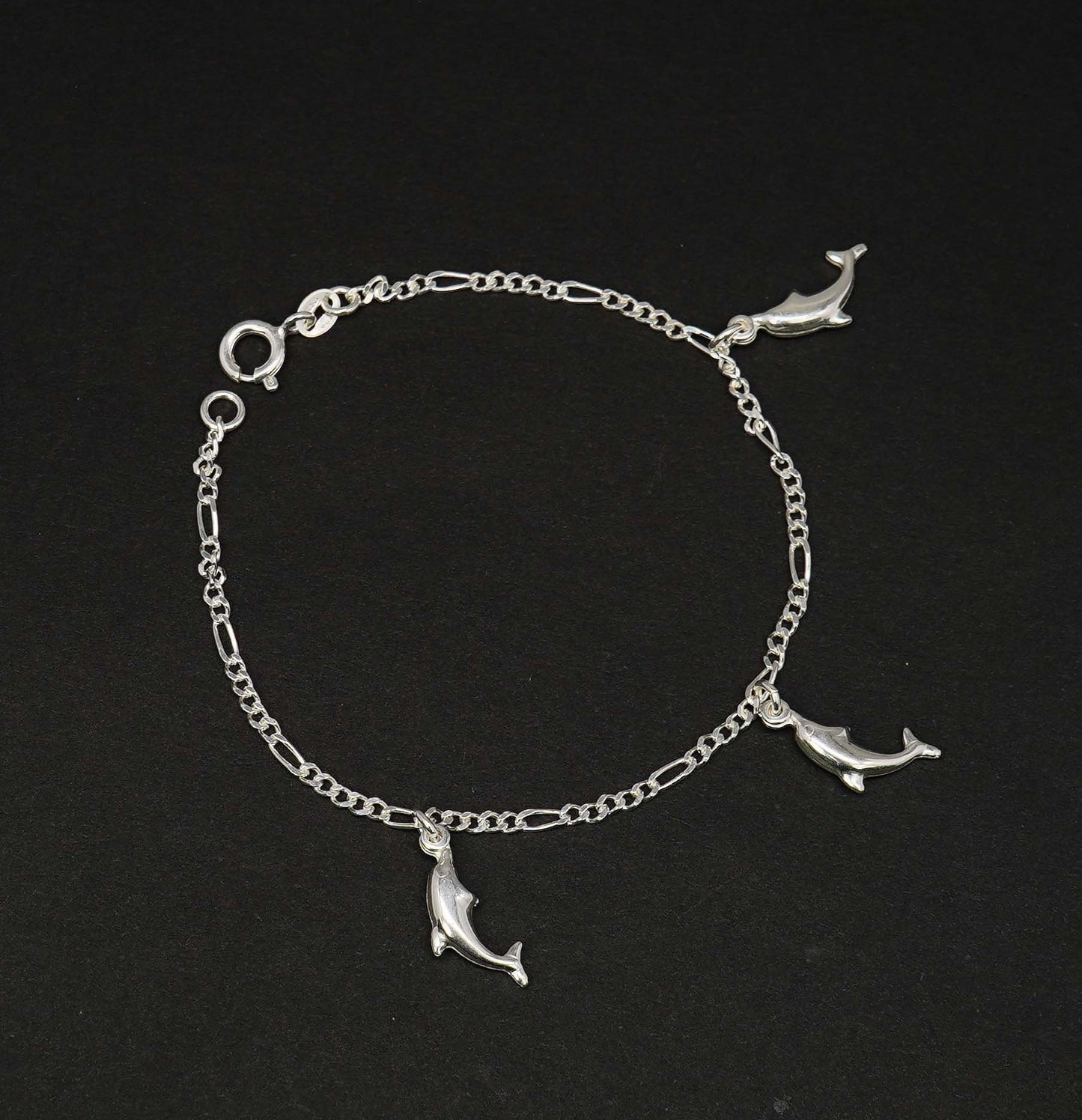 925 Solid Sterling Plain Fish Style Bracelet - 7.5 Inches