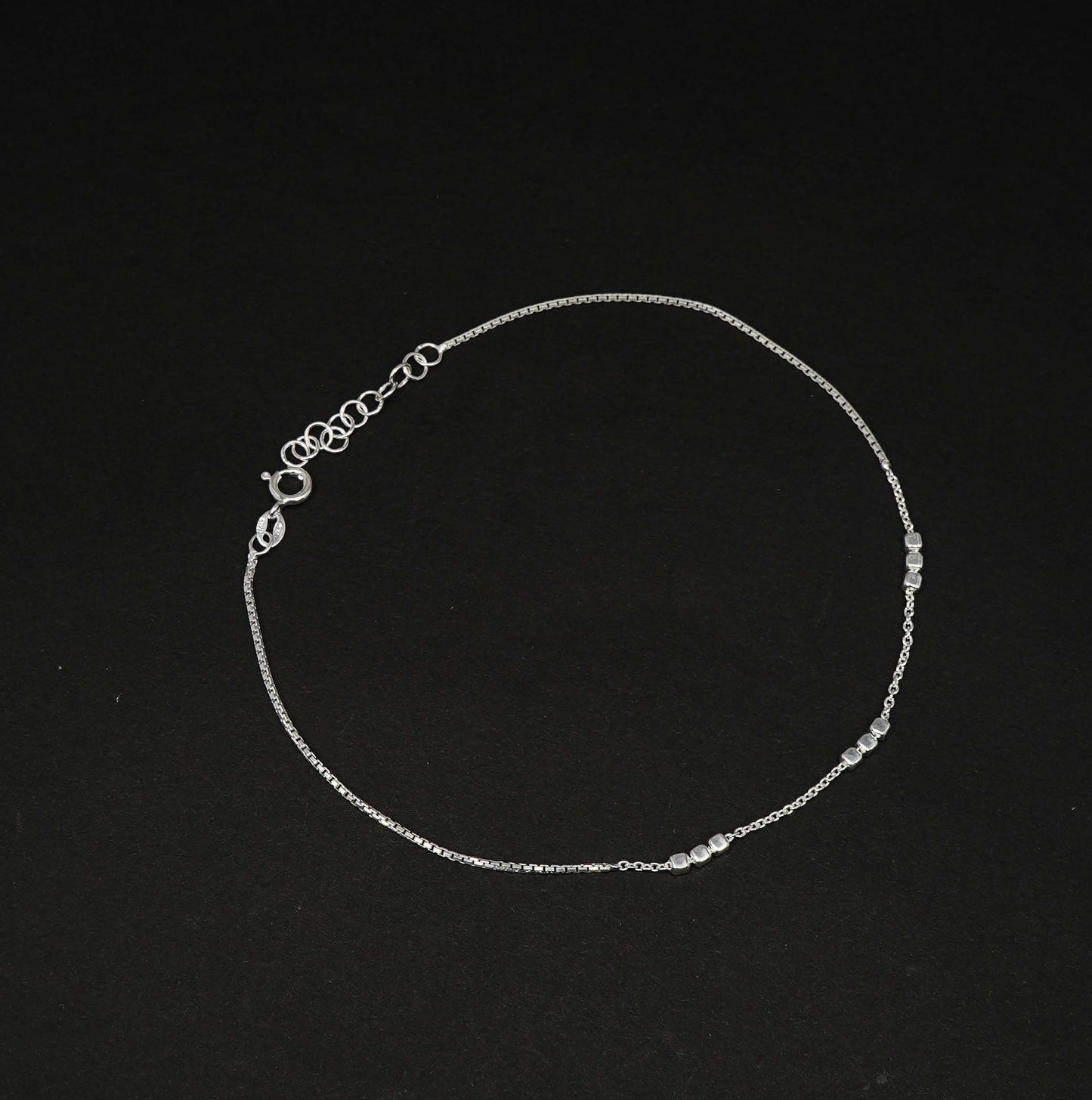 925 Solid Sterling Silver Plain Anklet-11.3 Inch