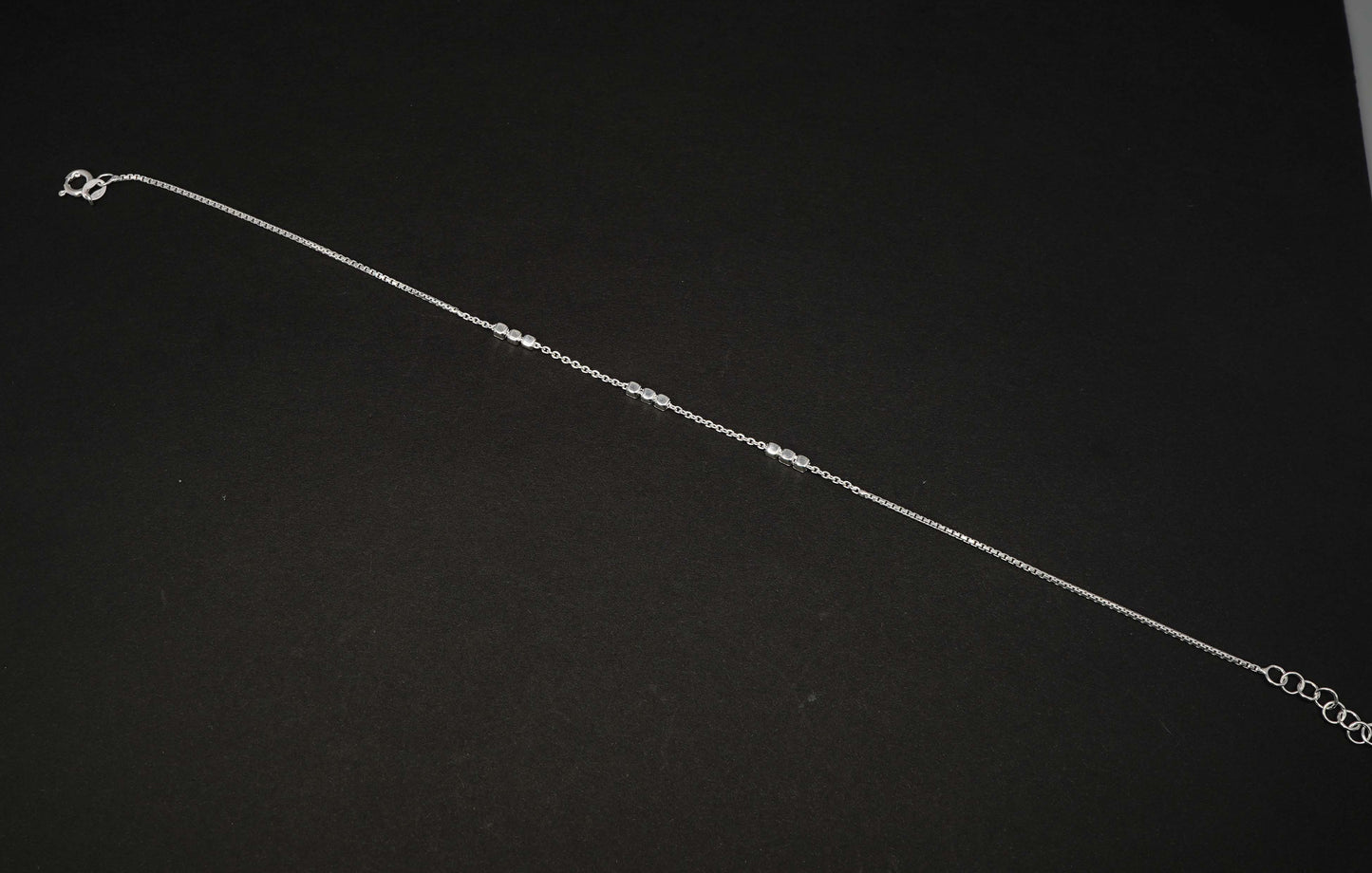 925 Solid Sterling Silver Plain Anklet-11.3 Inch