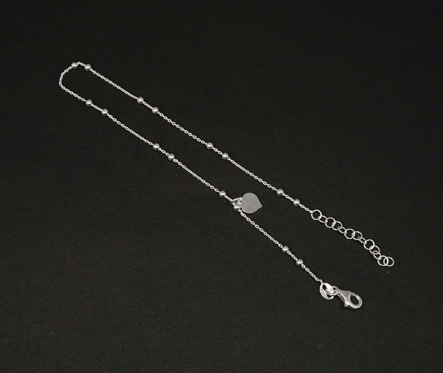 925 Solid Sterling Silver Plain Anklet-10.2 Inch