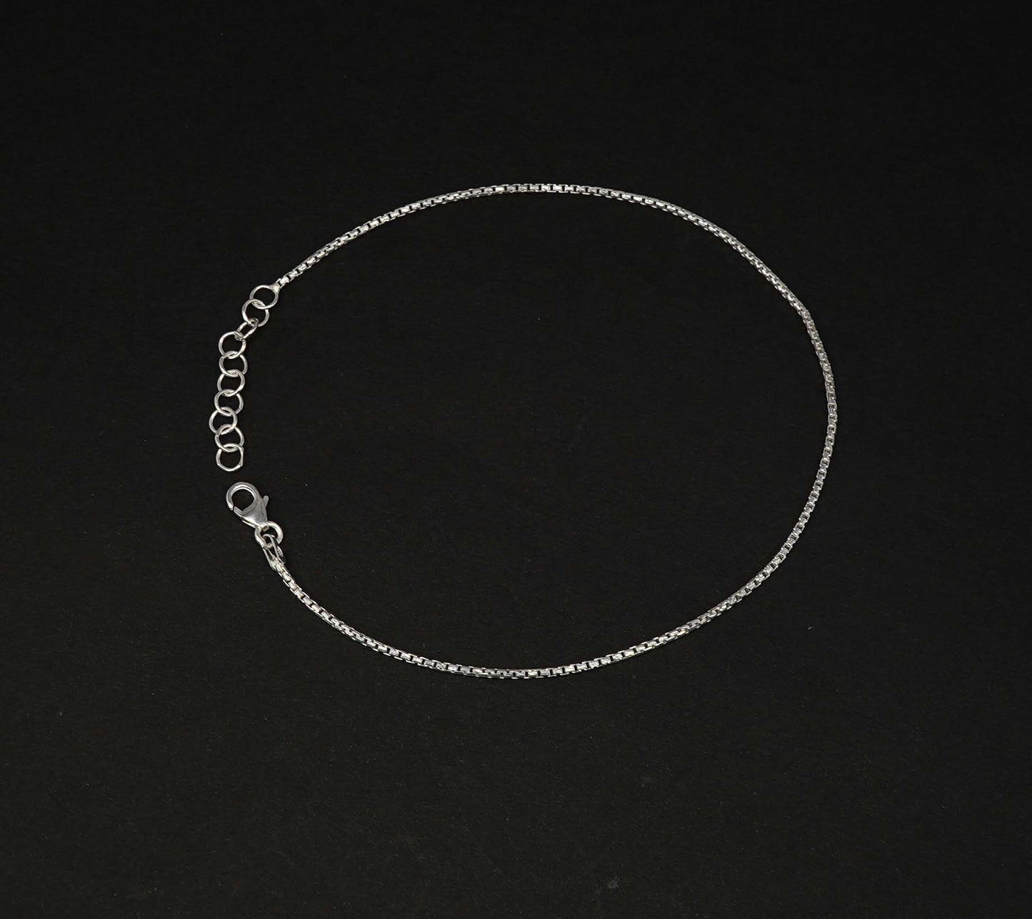925 Solid Sterling Silver Plain Anklet-10.2 Inch