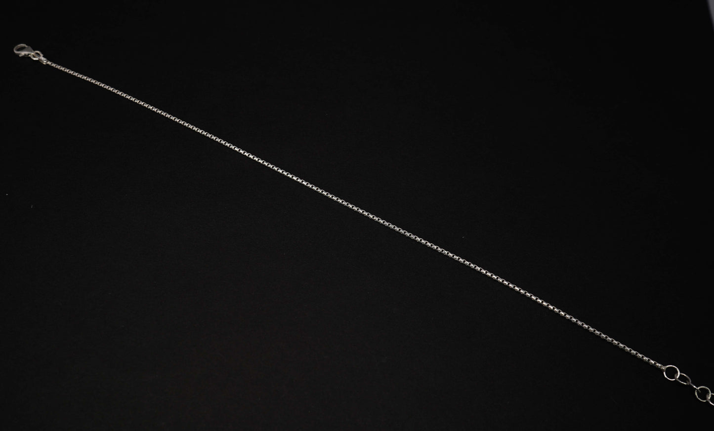 925 Solid Sterling Silver Plain Anklet-10.2 Inch