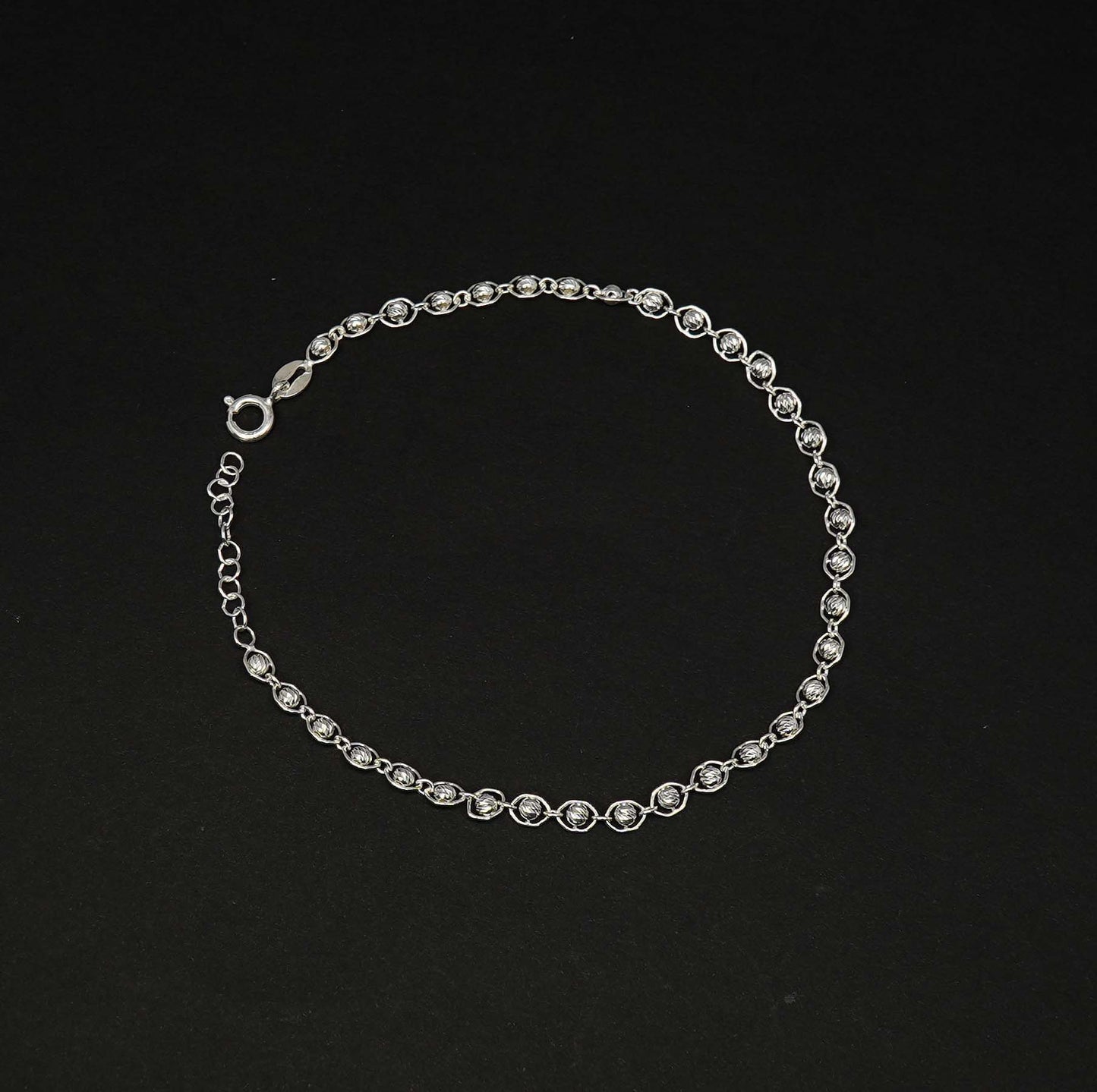 925 Solid Sterling Silver Plain Anklet-10.2 Inch