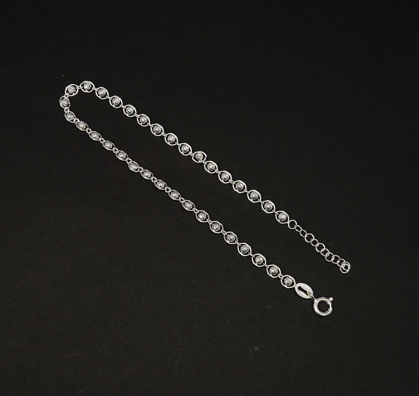 925 Solid Sterling Silver Plain Anklet-10.2 Inch