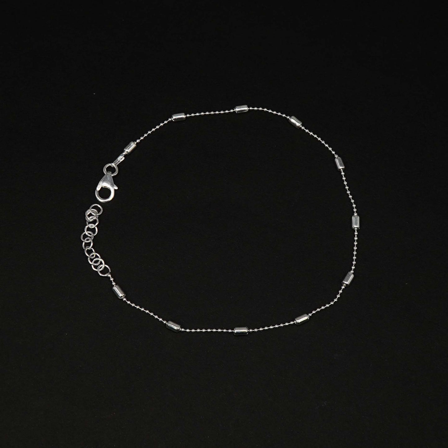 925 Solid Sterling Silver Plain Anklet-10.2 Inch