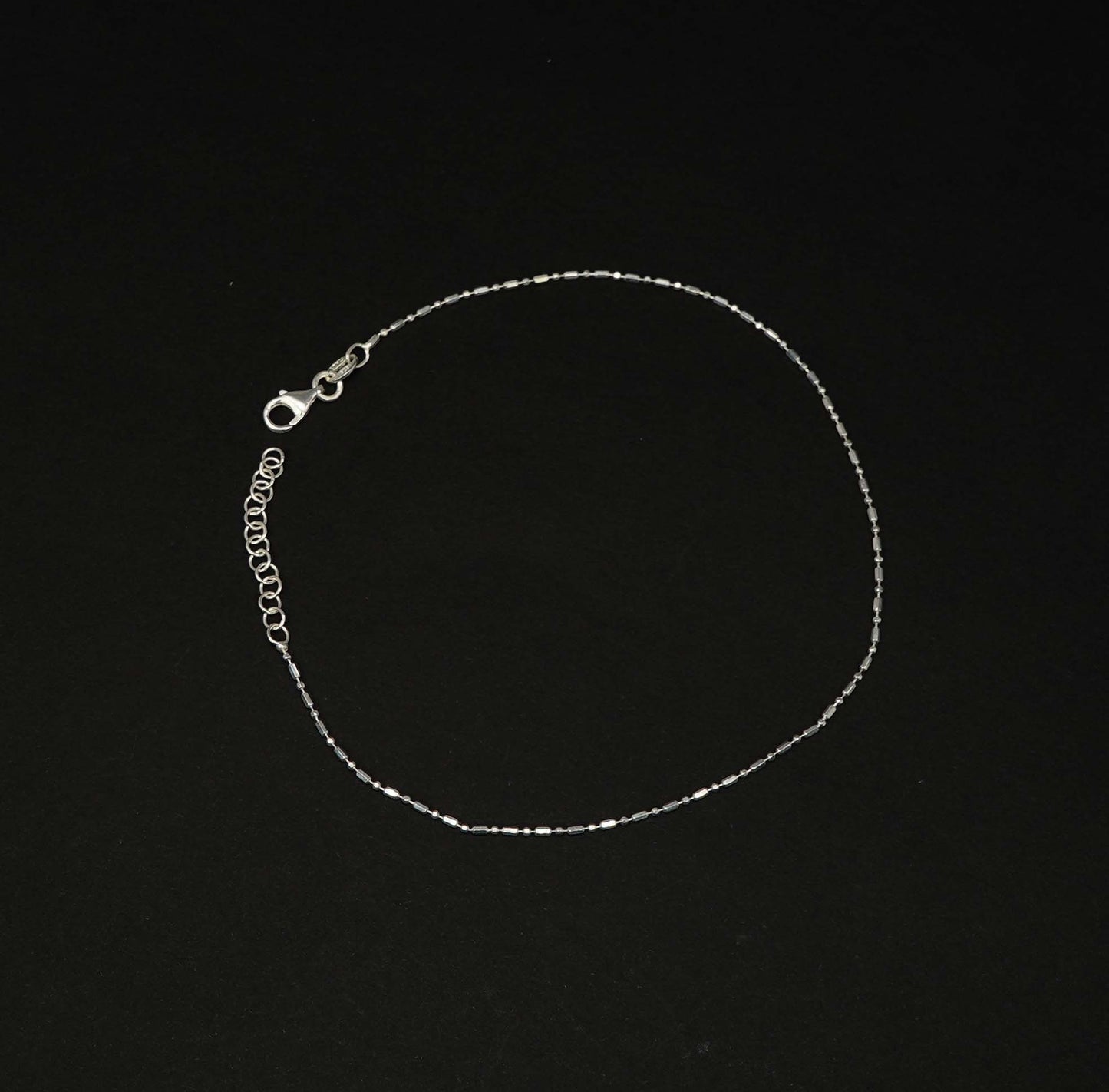 925 Solid Sterling Silver Plain Anklet-10.5 Inch