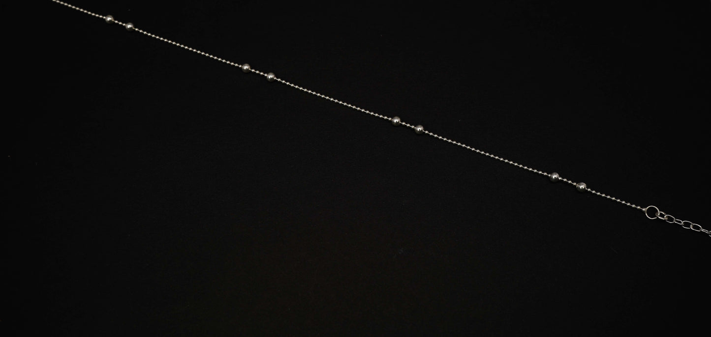 925 Solid Sterling Silver Plain Anklet-10.7 Inch