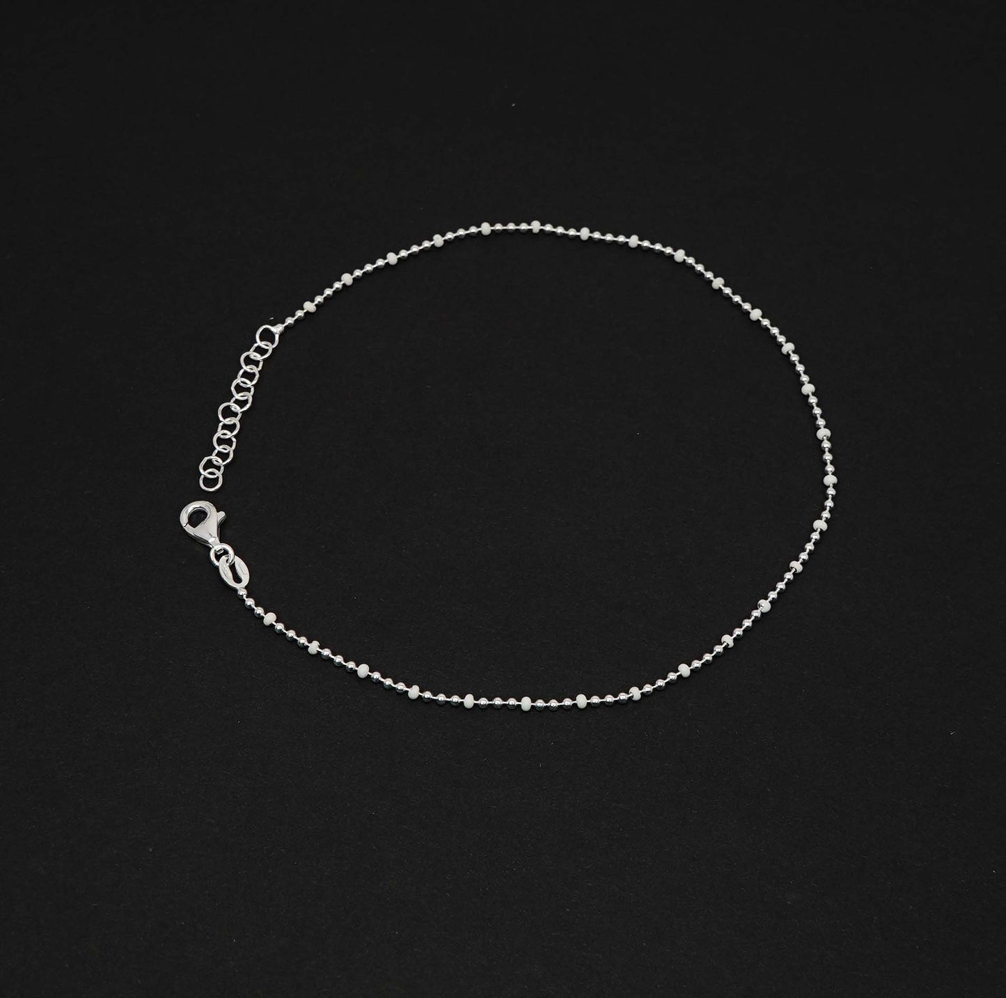 925 Solid Sterling Silver Plain Heart Style Anklet-10.2 Inch