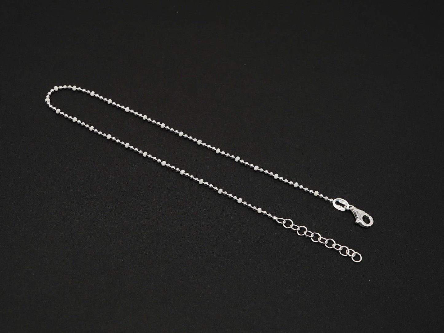 925 Solid Sterling Silver Plain Heart Style Anklet-10.2 Inch
