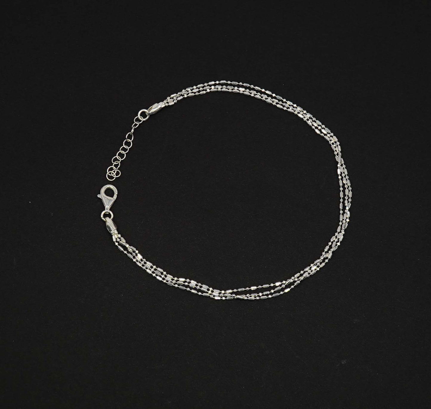 925 Solid Sterling Silver Plain Anklet-10.5 Inch