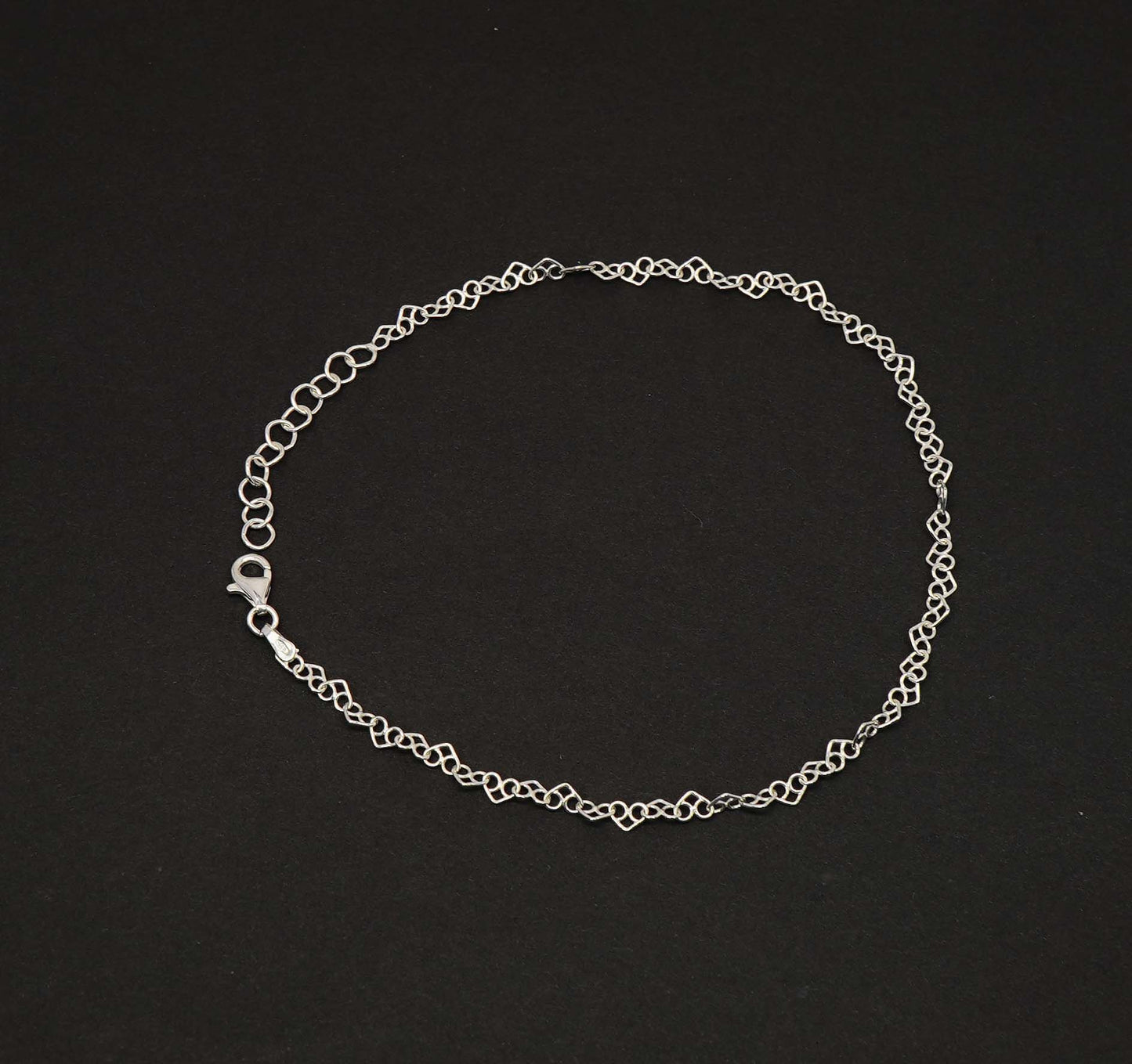 925 Solid Sterling Silver Plain Anklet-10.5 Inch