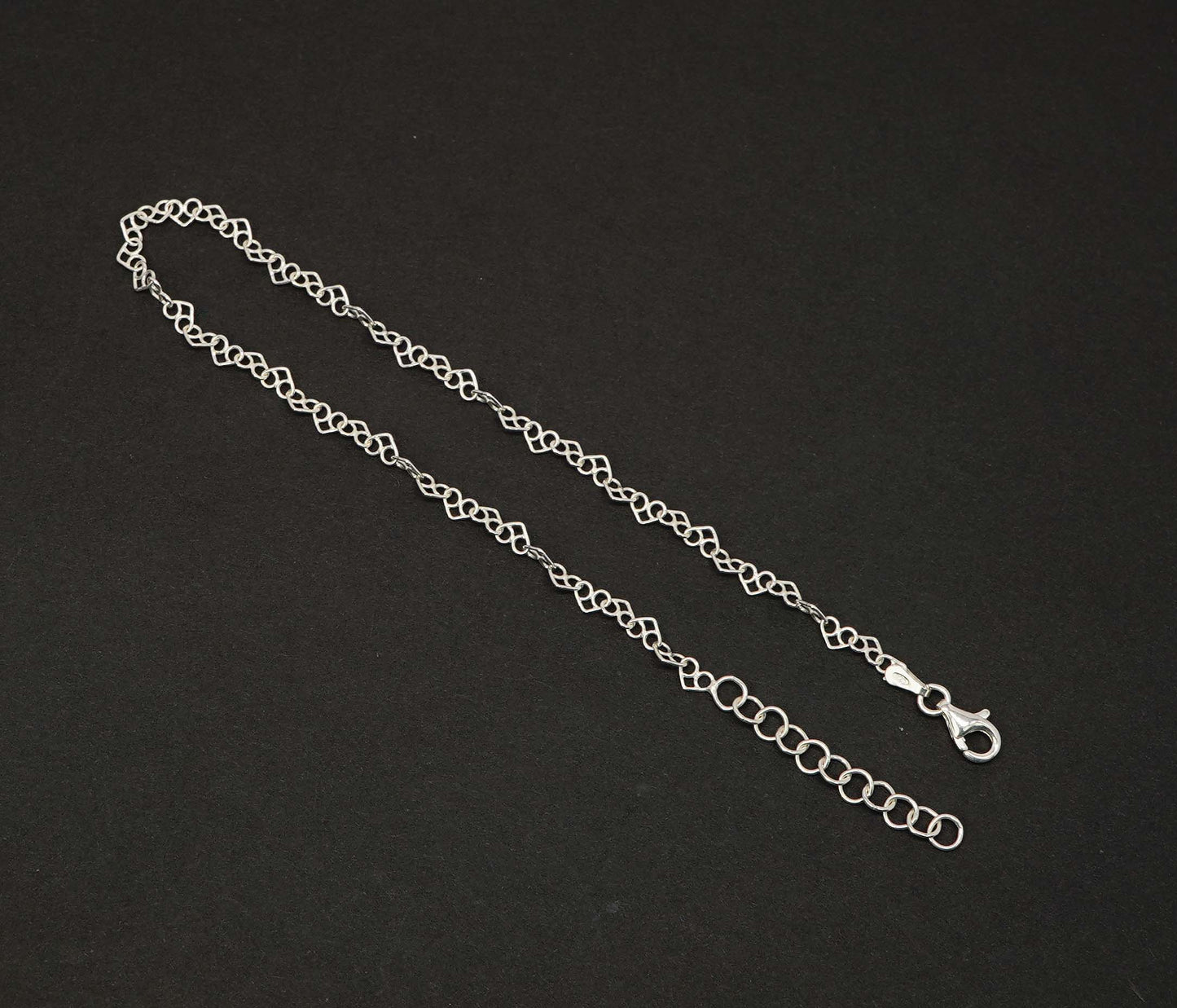 925 Solid Sterling Silver Plain Anklet-10.5 Inch