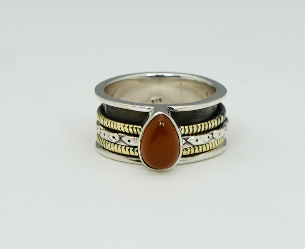 925 Solid Sterling Silver Spinner Natural Gemstone Designer Ring