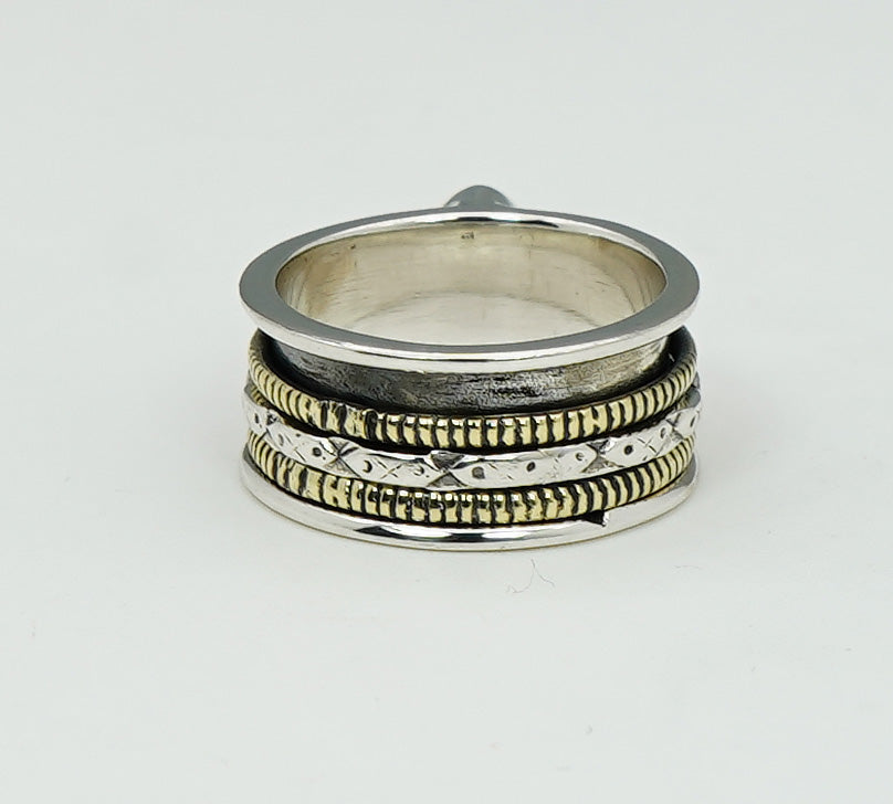 925 Solid Sterling Silver Spinner Natural Gemstone Designer Ring