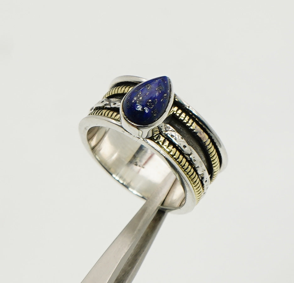 925 Solid Sterling Silver Spinner Natural Gemstone Designer Ring