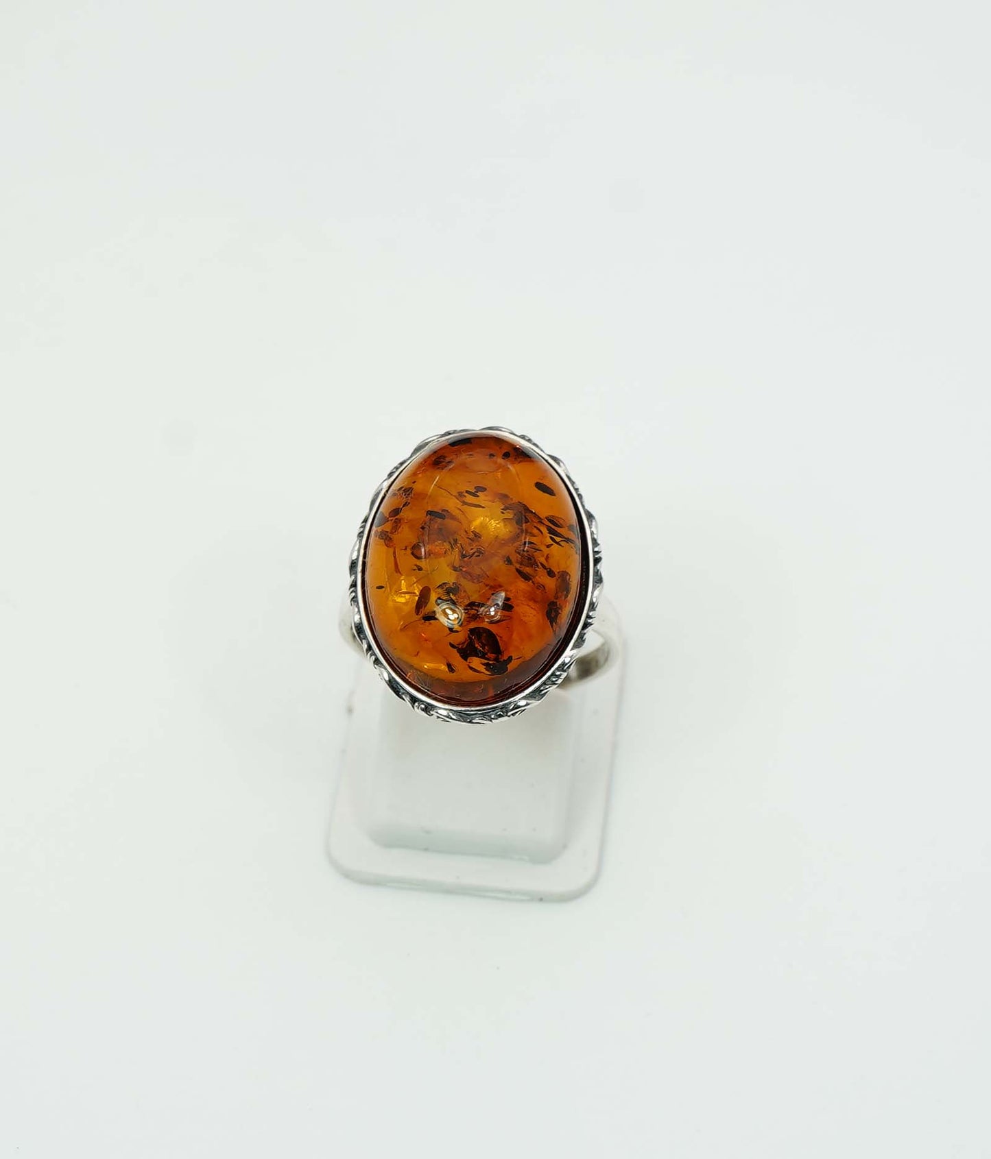 925 Solid Sterling Silver Natural Baltic Amber Ring - 4 Grams