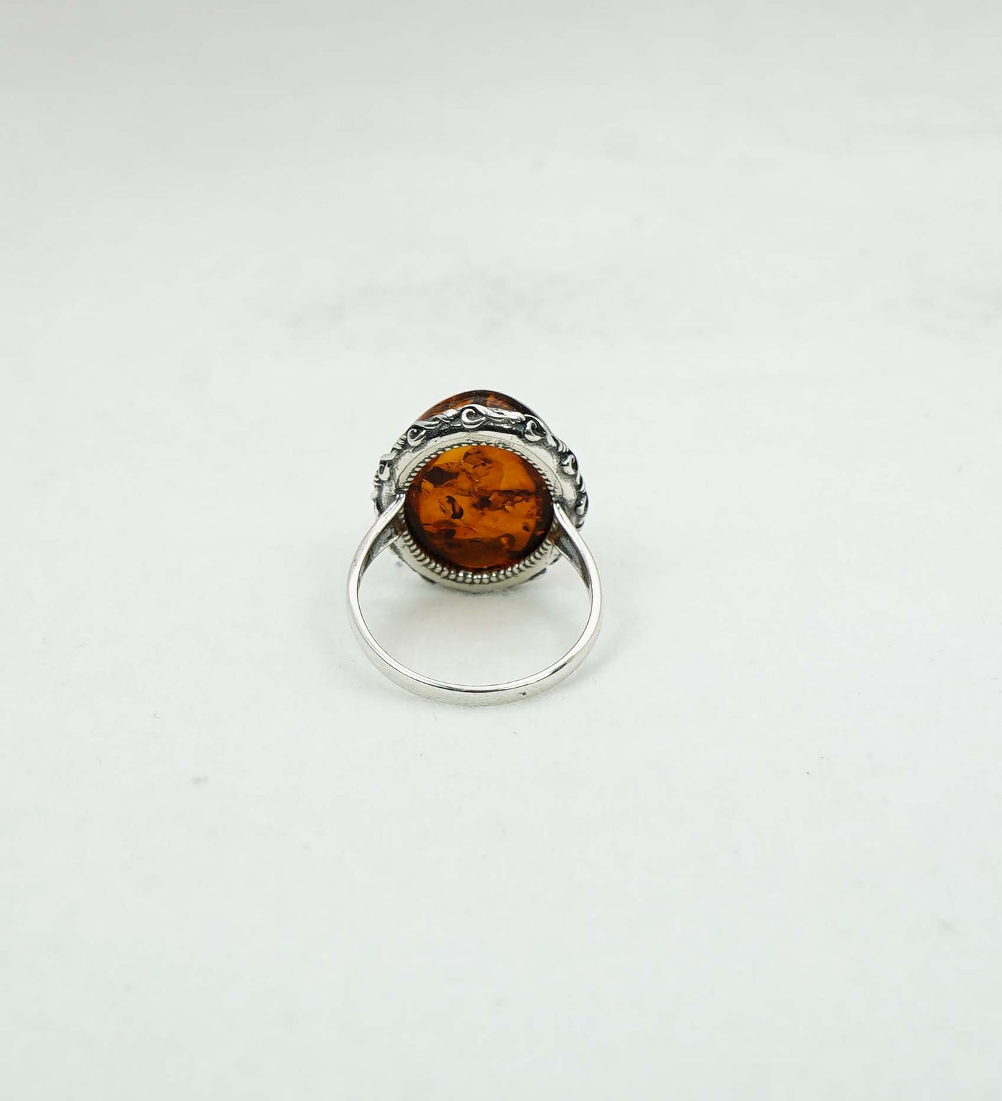 925 Solid Sterling Silver Natural Baltic Amber Ring - 4 Grams