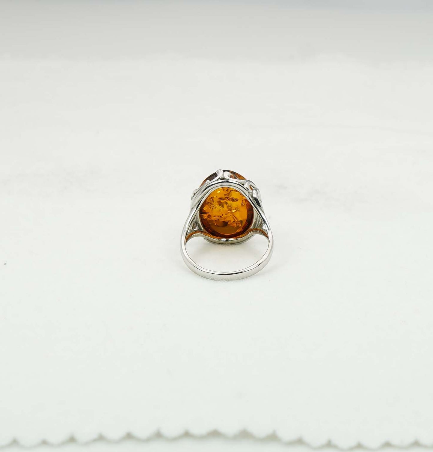 925 Solid Sterling Silver Natural Baltic Amber Ring - 5 Grams