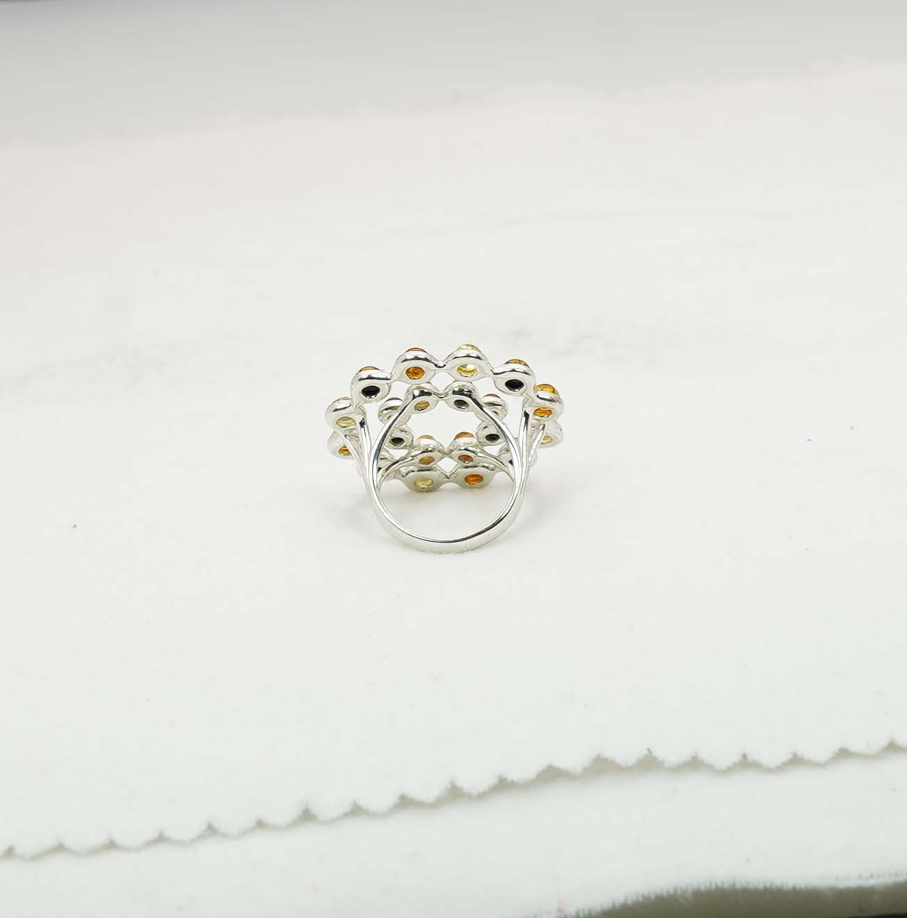 925 Solid Sterling Silver Natural Baltic Amber Ring - 6.6 Grams