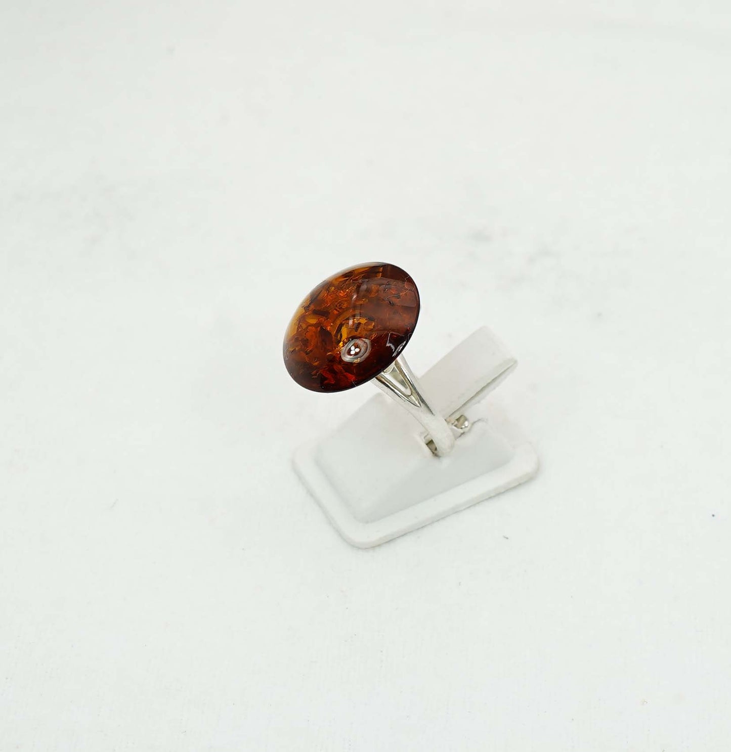 925 Solid Sterling Silver Natural Baltic Amber Ring - 4.6 Grams