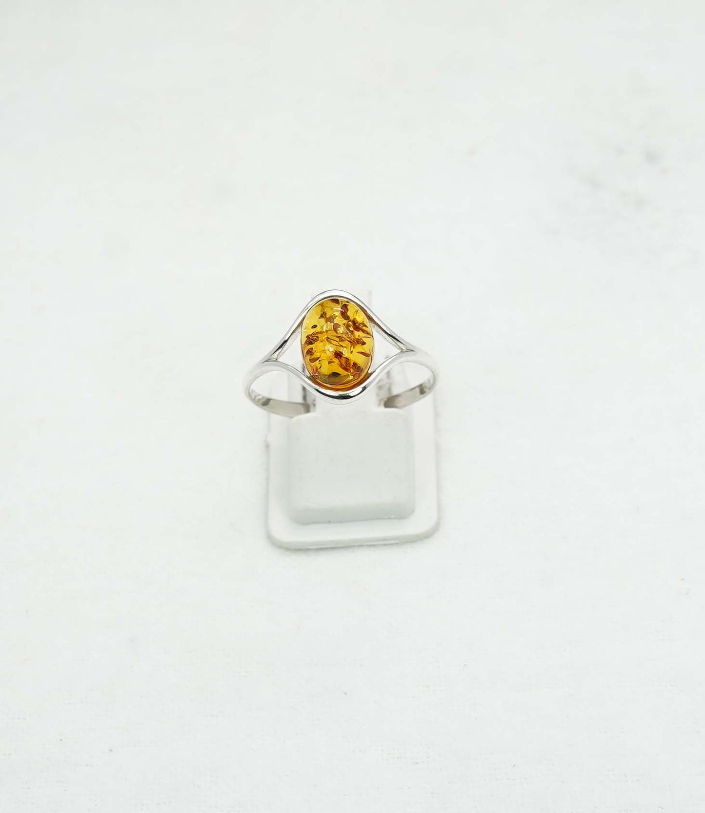 925 Solid Sterling Silver Natural Baltic Amber Ring -1.9 Grams