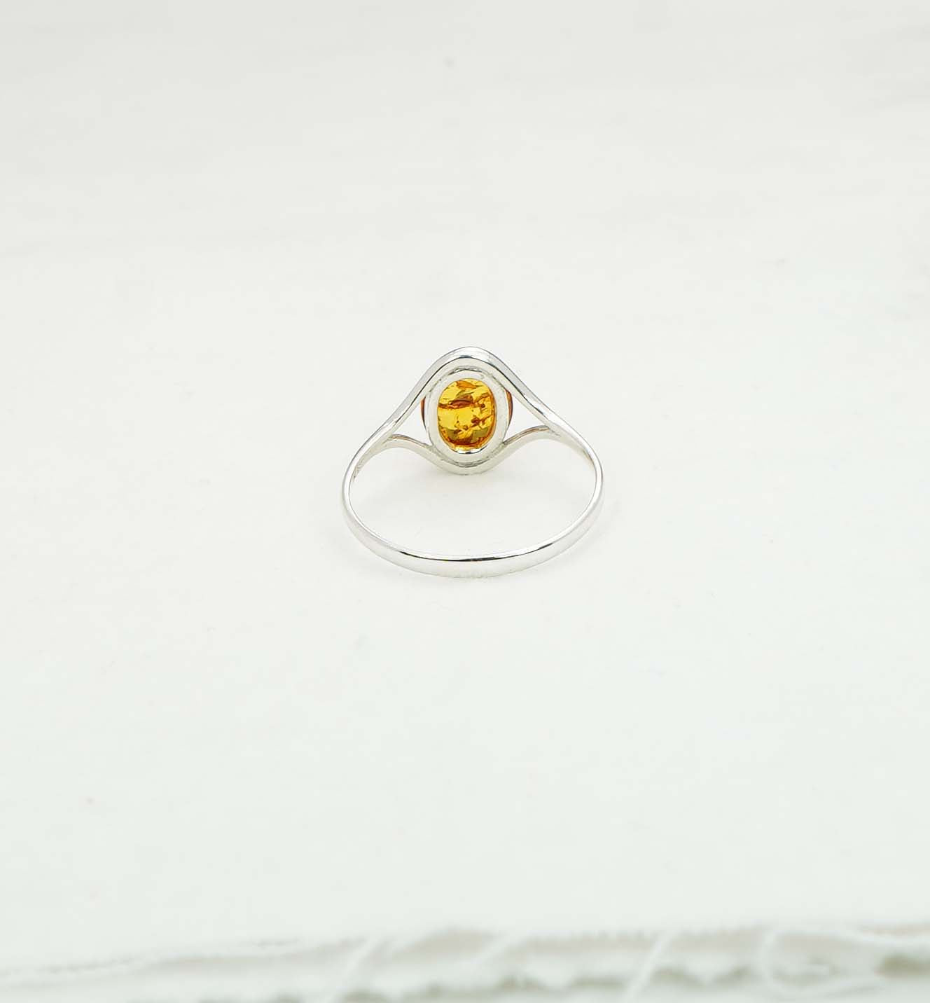 925 Solid Sterling Silver Natural Baltic Amber Ring -1.9 Grams