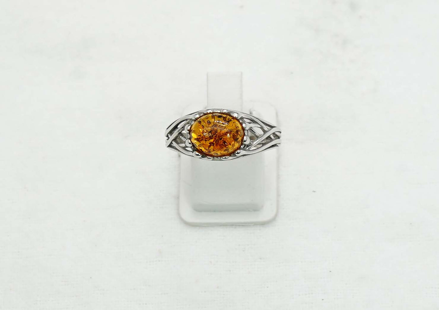 925 Solid Sterling Silver Natural Baltic Amber Ring - 3.4 Grams