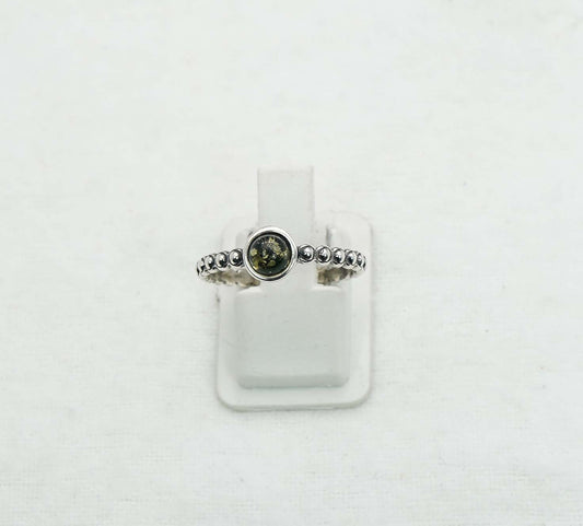 925 Solid Sterling Silver Natural Baltic Amber Ring - 1.8 Grams