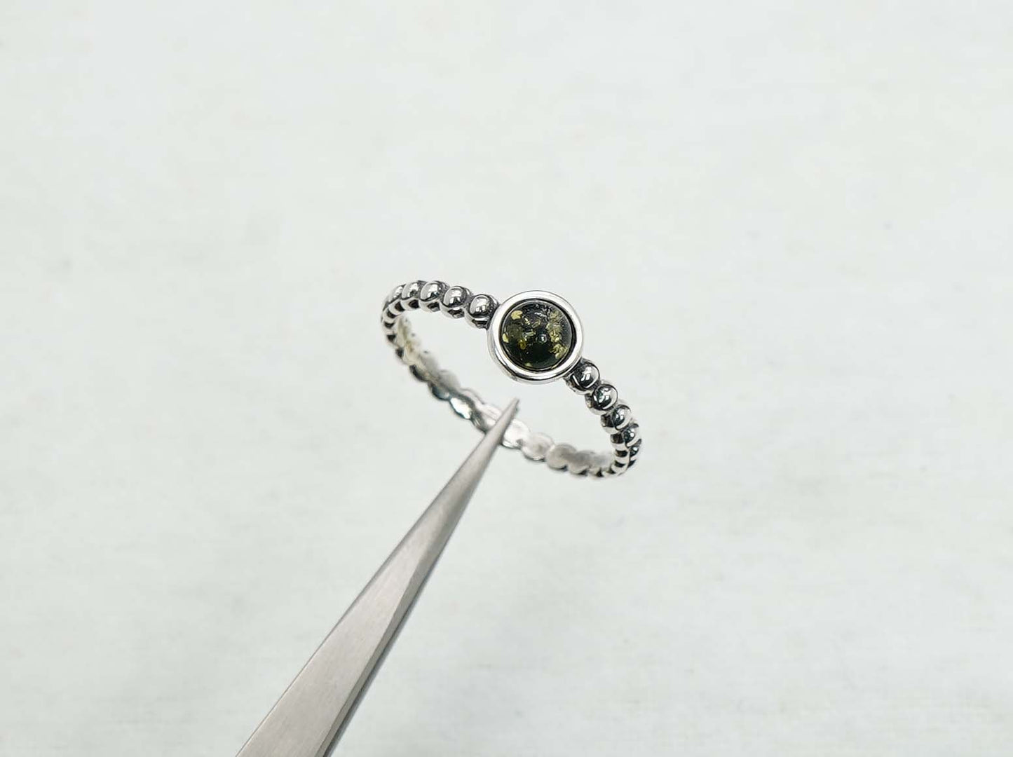 925 Solid Sterling Silver Natural Baltic Amber Ring - 1.8 Grams